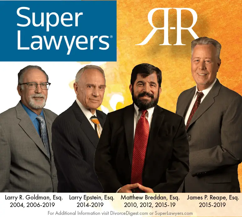 Group of family law attorneys featured with Super Lawyers recognition for The Reape-Rickett Law Firm.