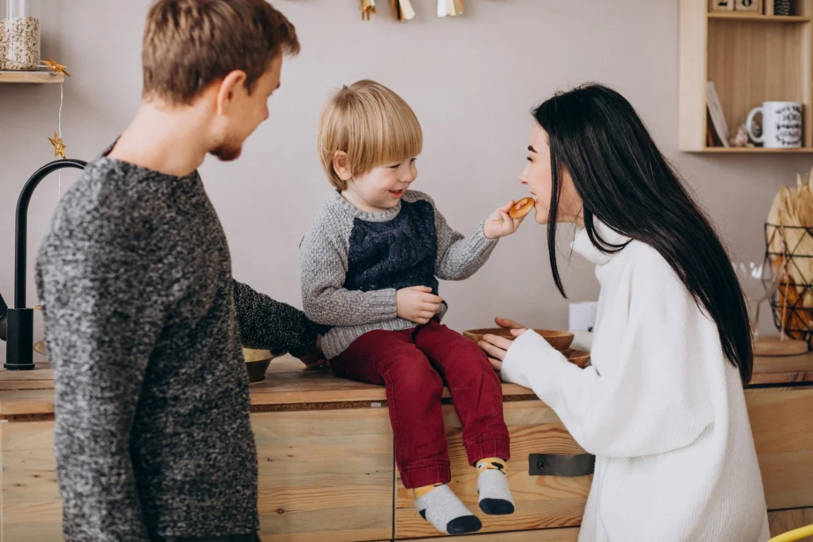 Parents spending time with their child, representing child custody and visitation matters in family law cases.